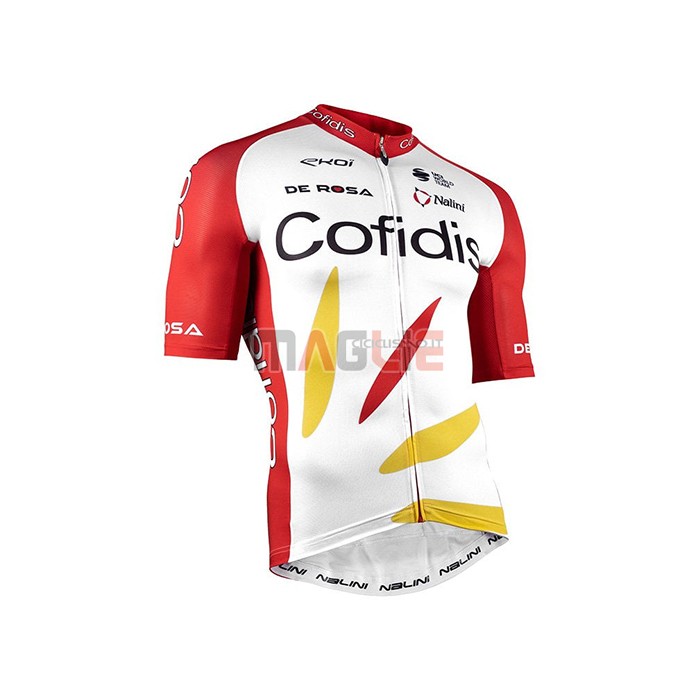 Maglia Cofidis Manica Corta 2021 Rosso Bianco